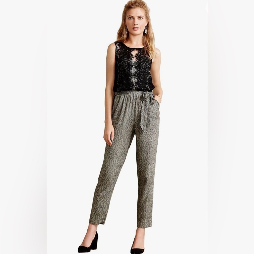 🖤✨Anthropologie Elevenses Lace Medley Jumpsuit Size 12